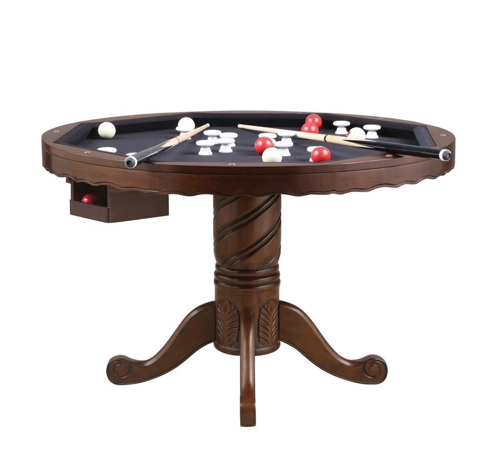 Turk 3-in-1 Round Pedestal Game Table Tobacco