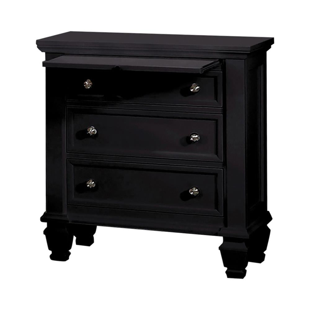 Sandy Beach 3-drawer Nightstand Black