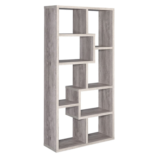 Theo 10-shelf Bookcase Grey Driftwood