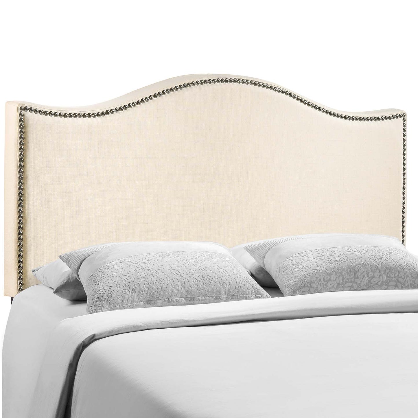 Curl Queen Nailhead Upholstered Headboard