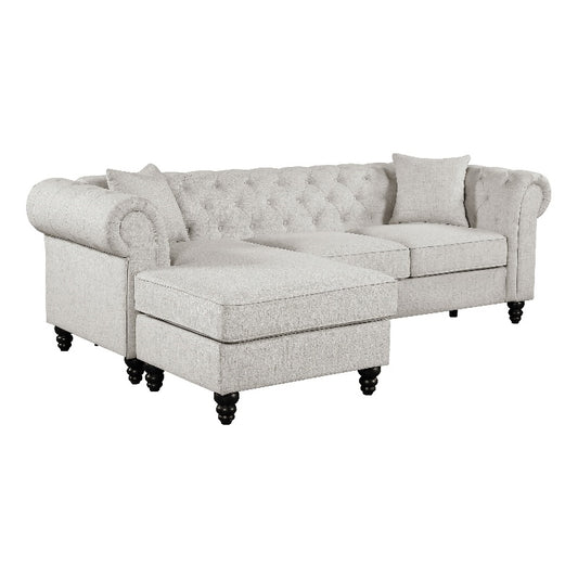 Cecilia Upholstered Tufted Sectional Oatmeal