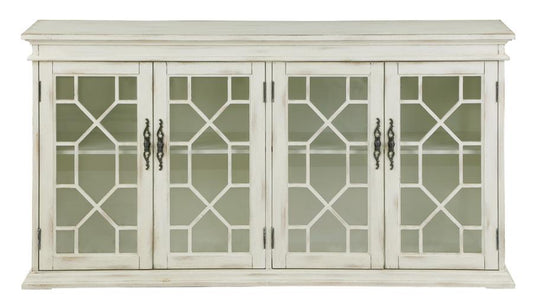 4-door Accent Cabinet with Adjustable Shelves White