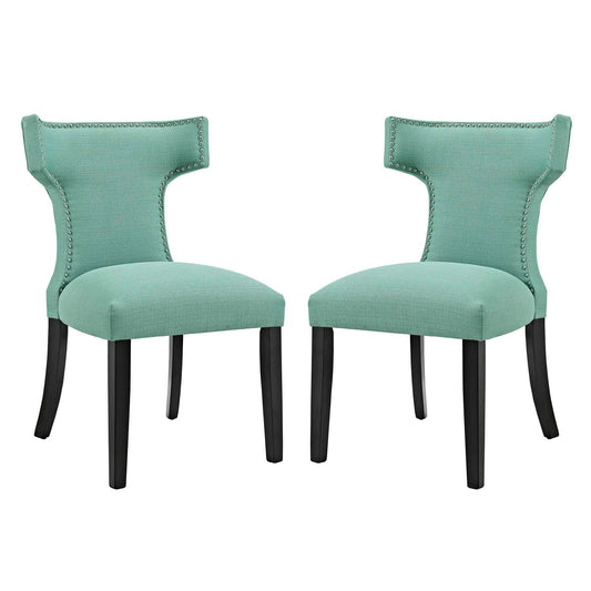 Curve Dining Side Chair Fabric Set of 2