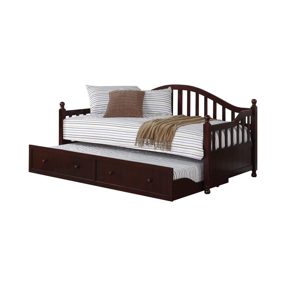 Julie Ann Arched Back Twin Daybed with Trundle Cappuccino