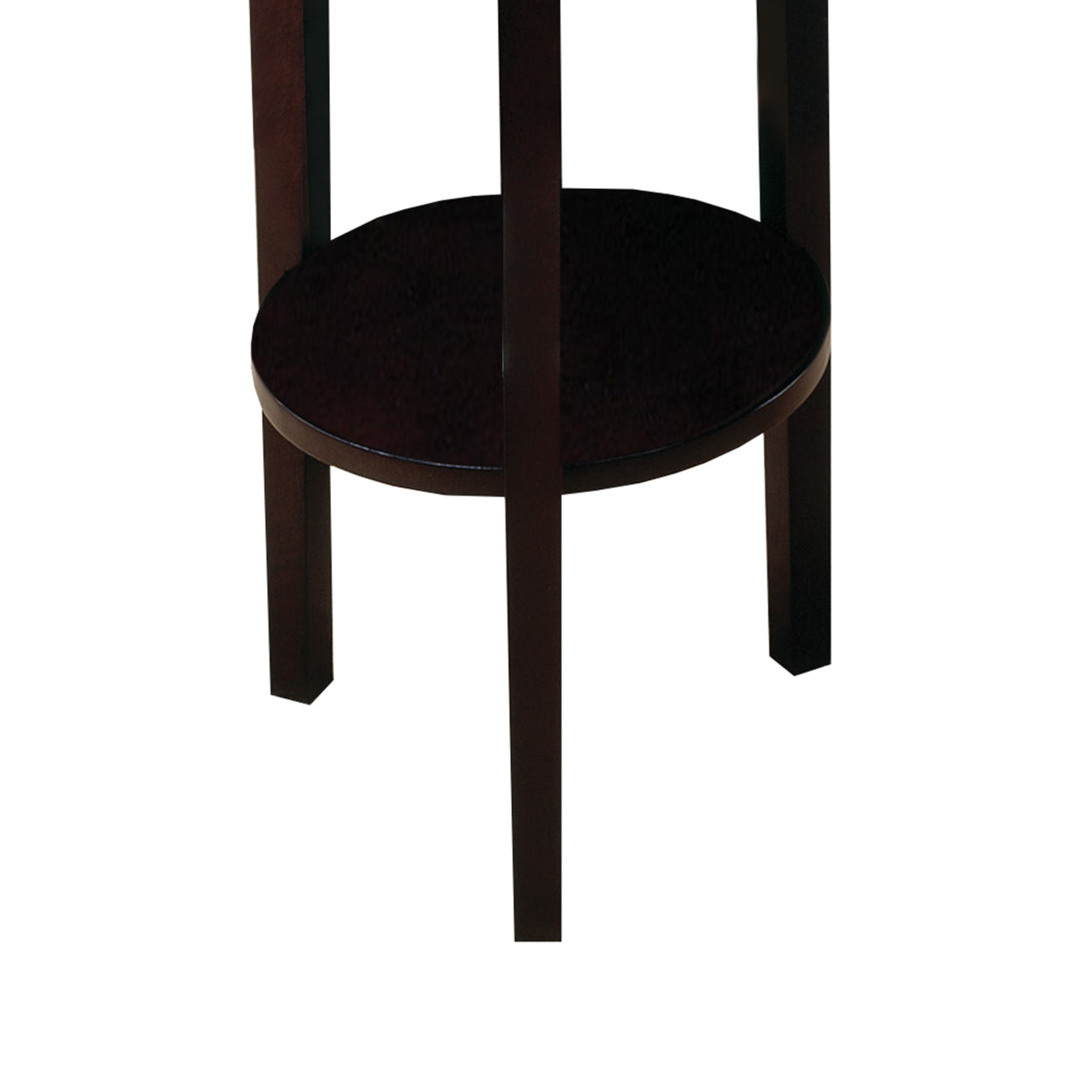 Round Accent Table with Bottom Shelf Espresso