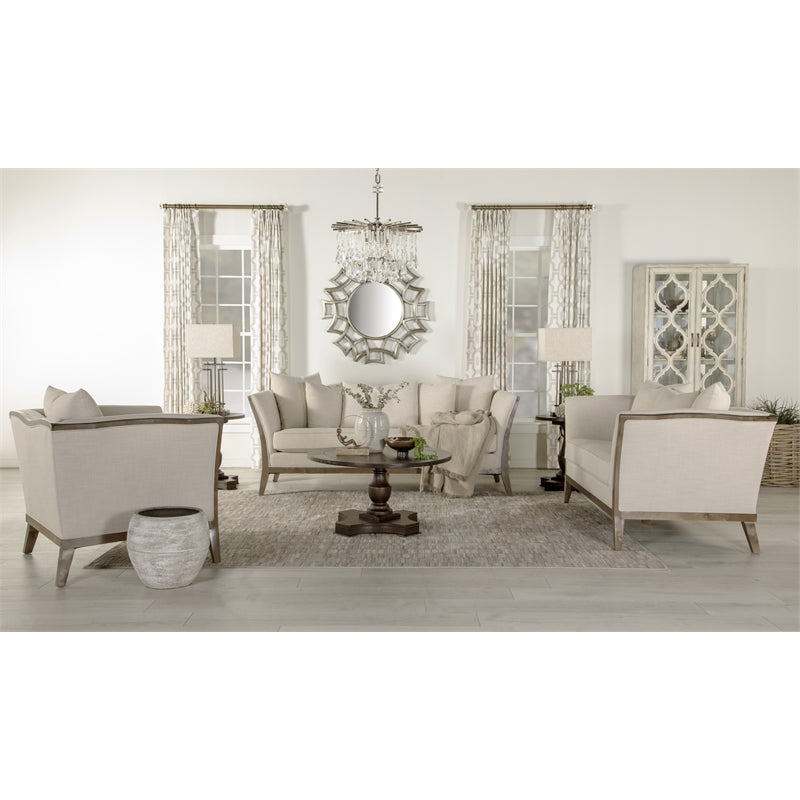Lorraine 2-piece Upholstered Living Room Set with Flared Arms Beige