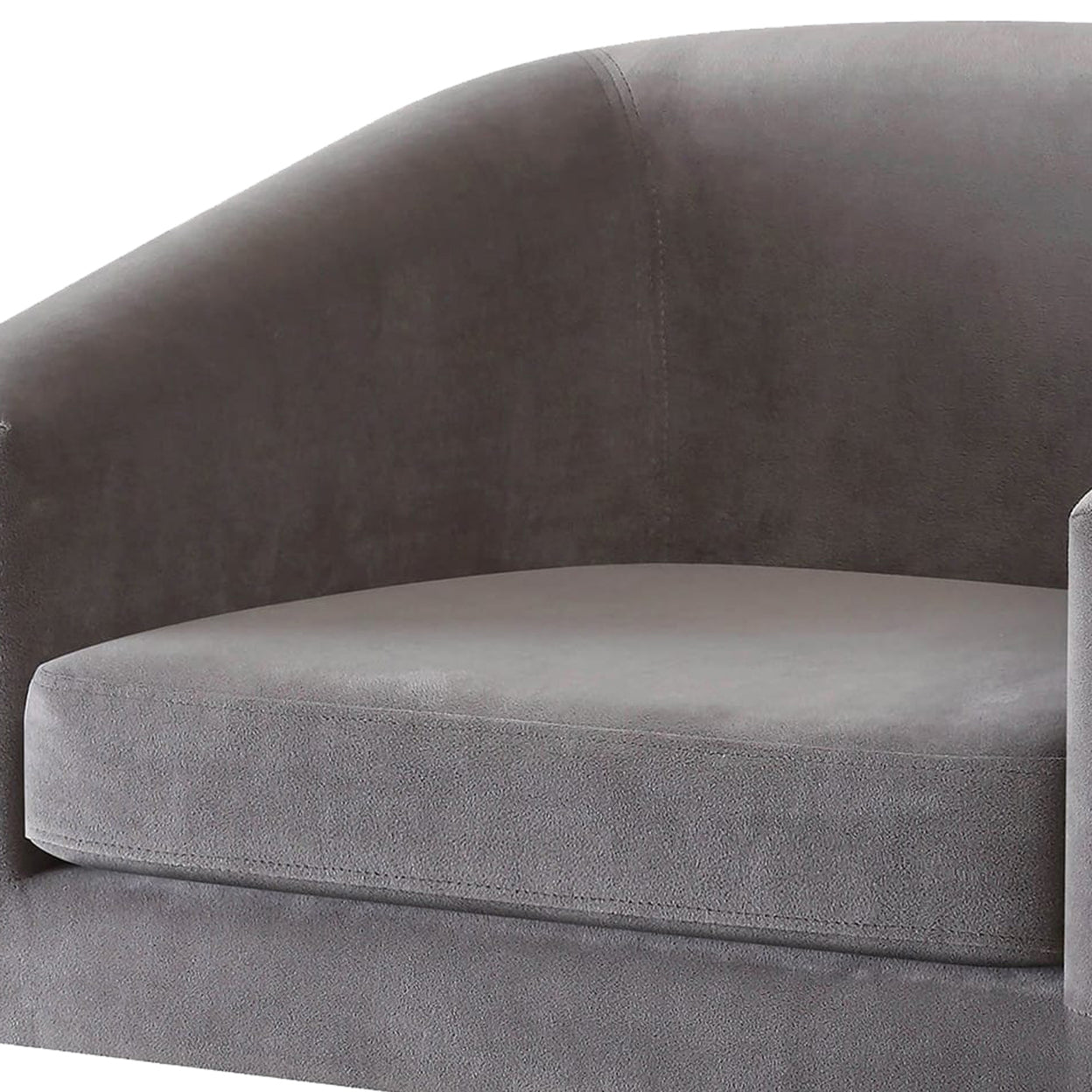 Barrel Back Accent Chair with Sloped Arm Grey