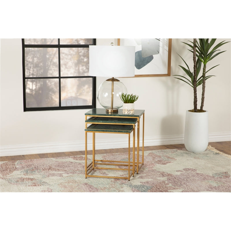 3-piece Nesting Table with Marble Top