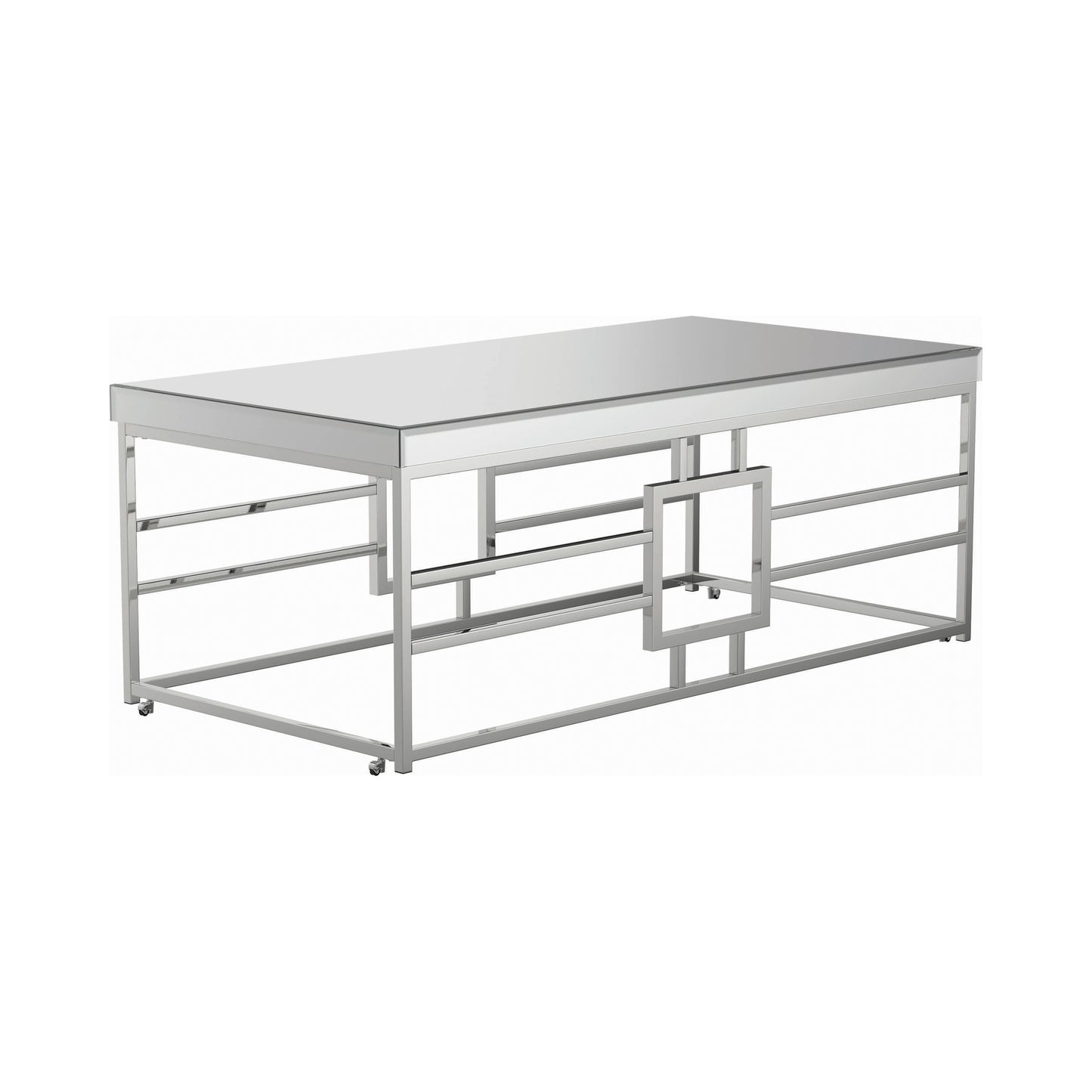 Geometric Frame Rectangular Coffee Table Chrome