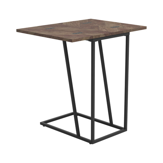 Expandable Chevron Rectangular Accent Table Tobacco