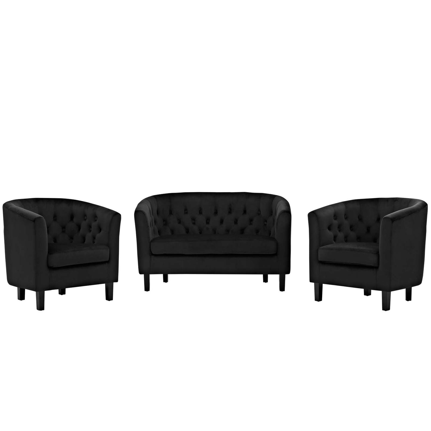 Prospect 3 Piece Performance Velvet Loveseat and Armchair Set