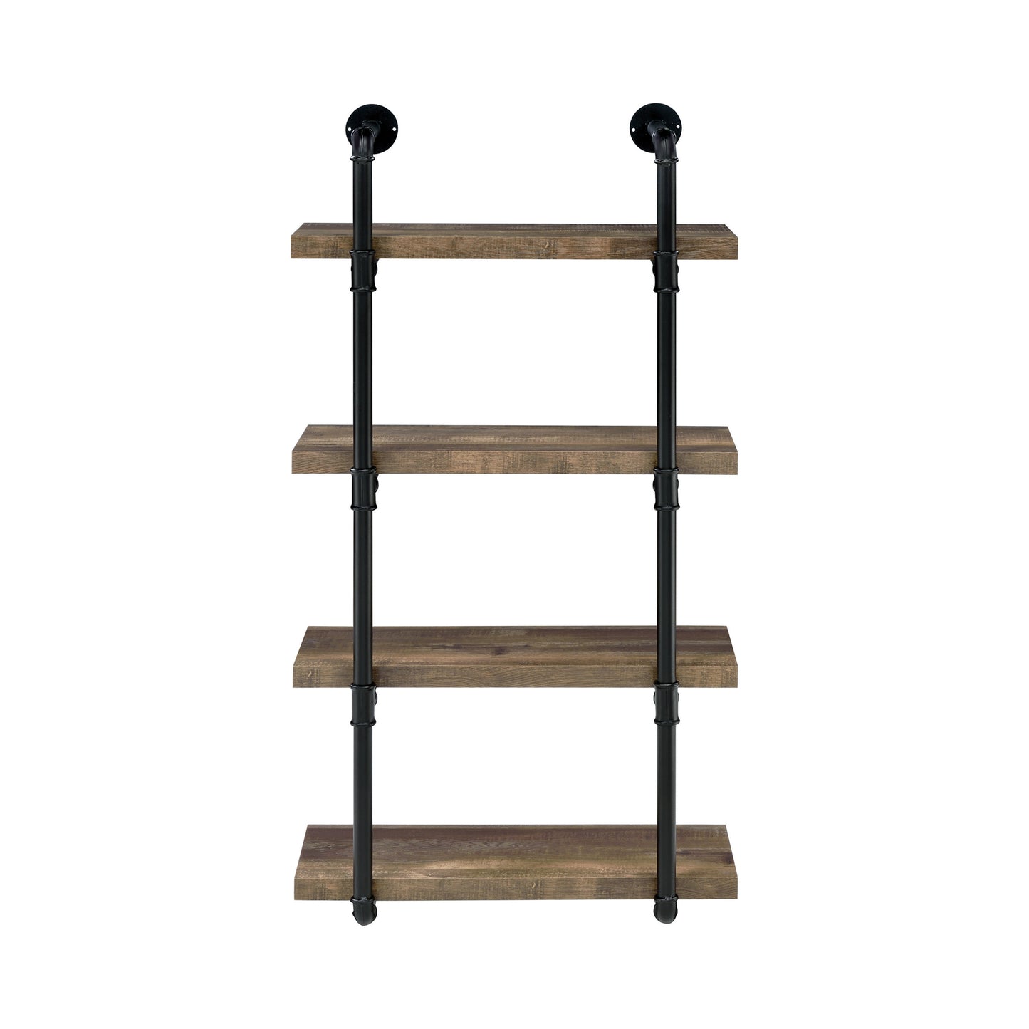 Elmcrest 24-inch Wall Shelf Black and Rustic Oak