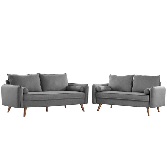 Revive Upholstered Fabric Sofa and Loveseat Set