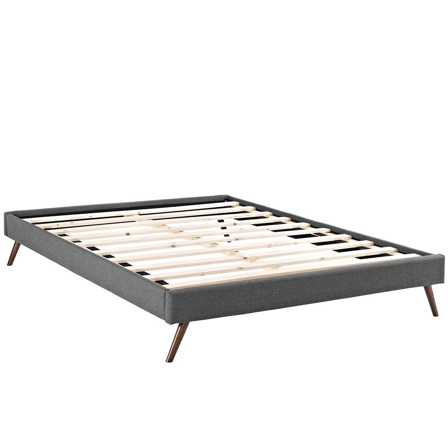 Loryn Queen Fabric Bed Frame with Round Splayed Legs