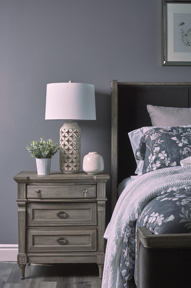 Alderwood 3-drawer Nightstand French Grey