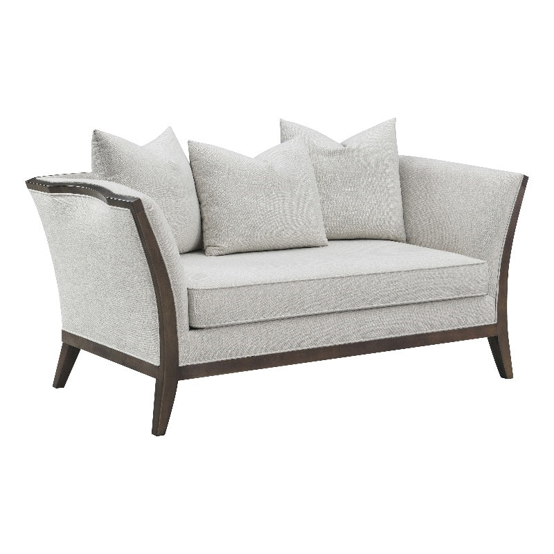Lorraine Upholstered Loveseat with Flared Arms Beige