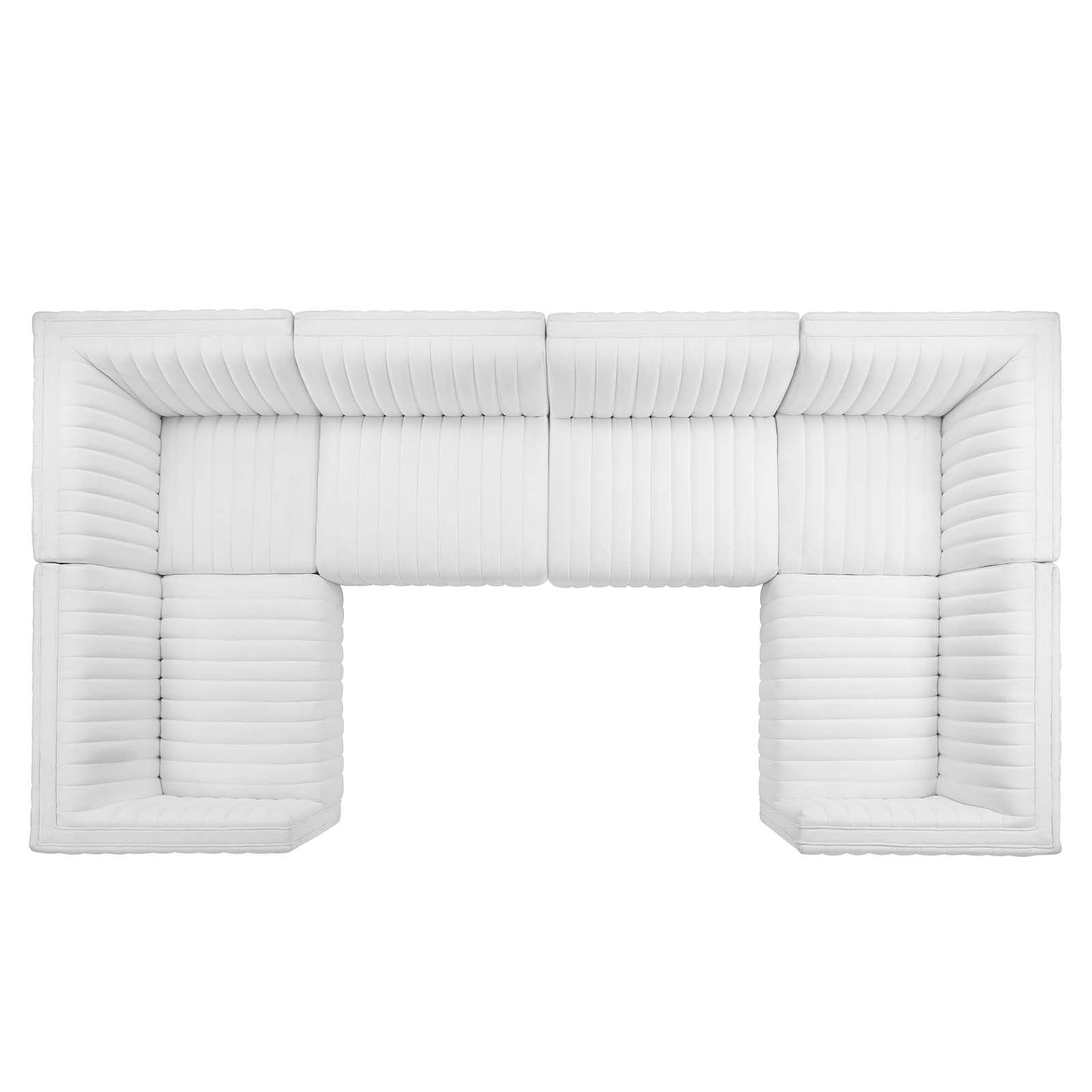 Conjure Channel Tufted Upholstered Fabric 6-Piece U-Shaped Sectional