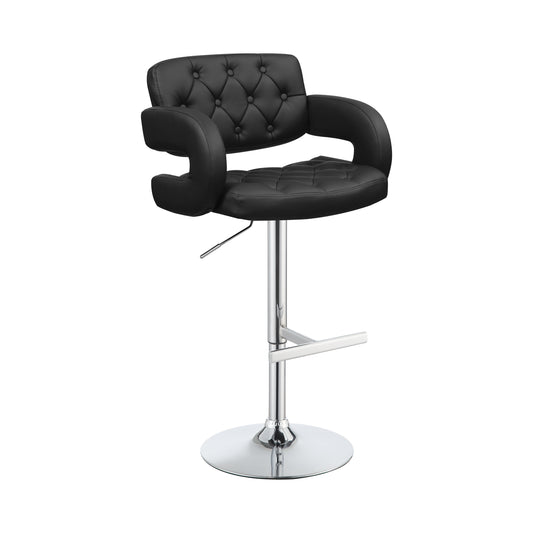 Brandi 29" Adjustable Height Bar Stool Black and Chrome