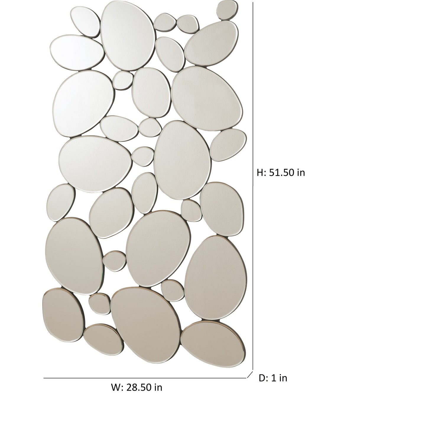 Pebble-Shaped Decorative Mirror Silver