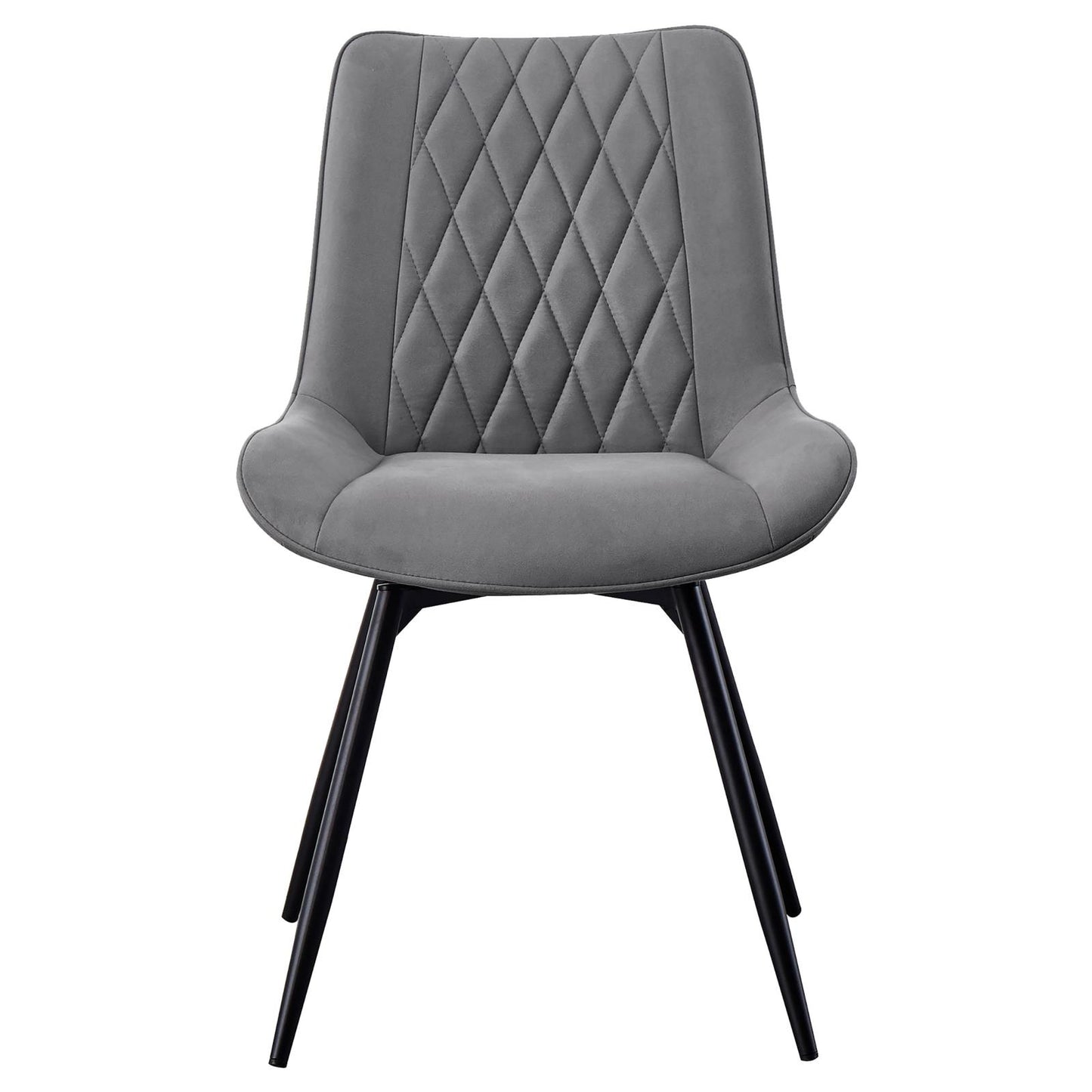 Diggs Upholstered Tufted Swivel Dining Chairs Grey and Gunmetal (Set of 2)
