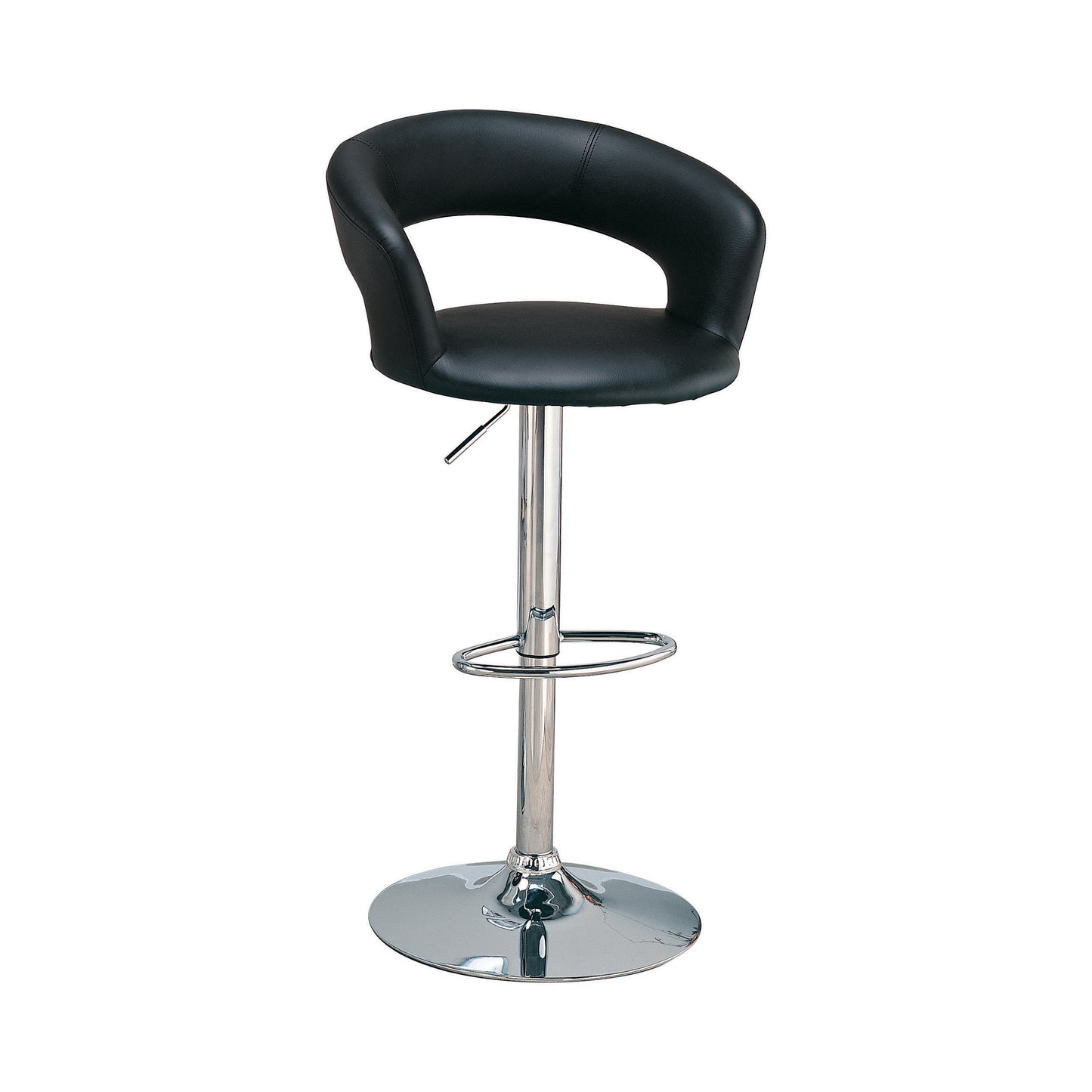 Barraza 29" Adjustable Height Bar Stool Black and Chrome