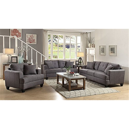 Samuel Biscuit Back Living Room Set Charcoal