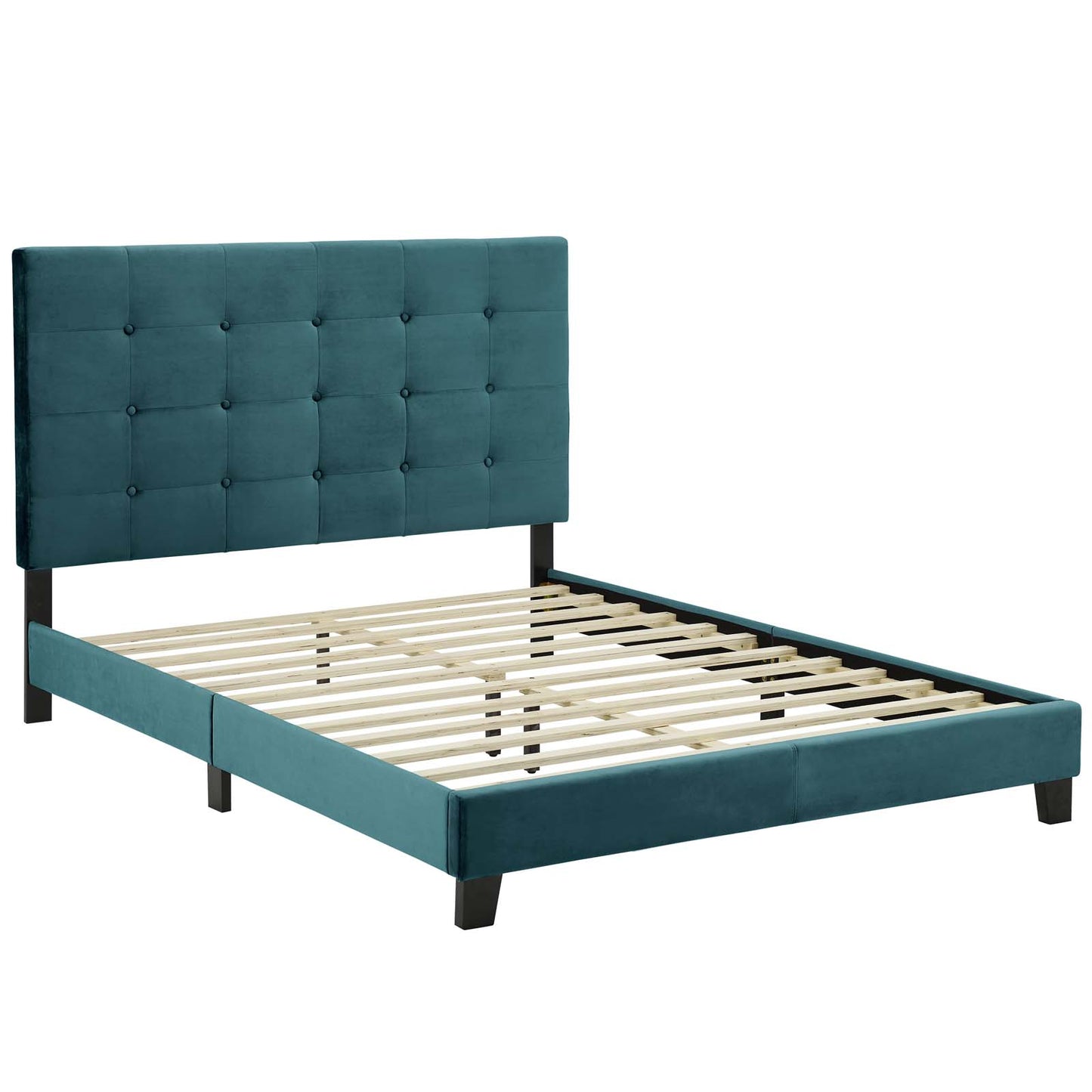 Melanie Queen Tufted Button Upholstered Performance Velvet Platform Bed