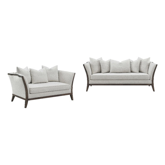 Lorraine 2-piece Upholstered Living Room Set with Flared Arms Beige