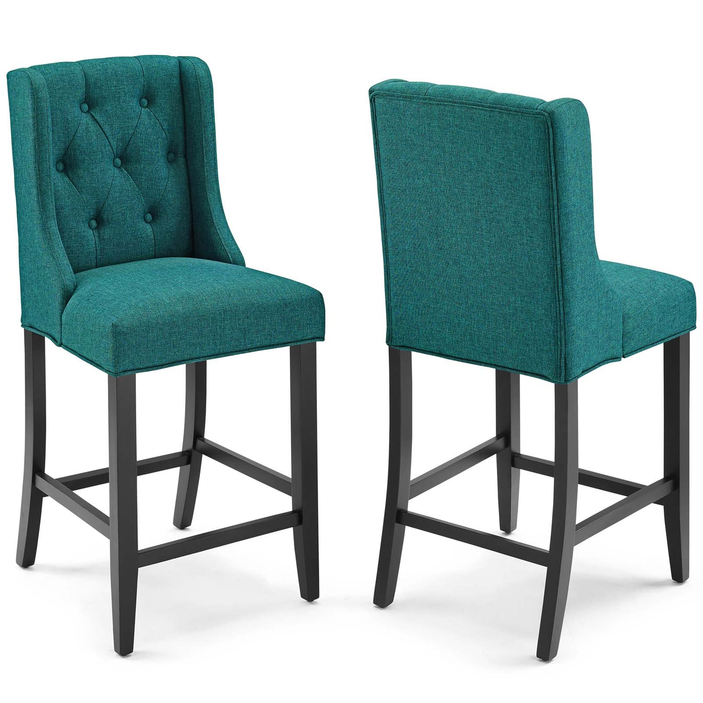 Baronet Counter Bar Stool Upholstered Fabric Set of 2