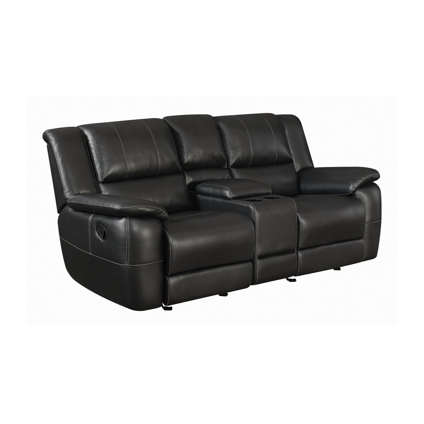 Lee Glider Loveseat with Colsole Black