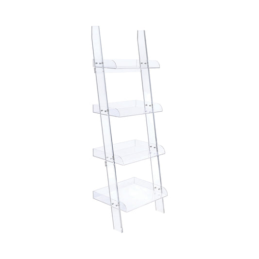 Amaturo 4-shelf Ladder Bookcase Clear
