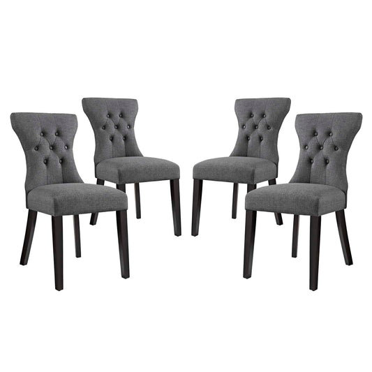 Silhouette Dining Side Chairs Upholstered Fabric Set of 4