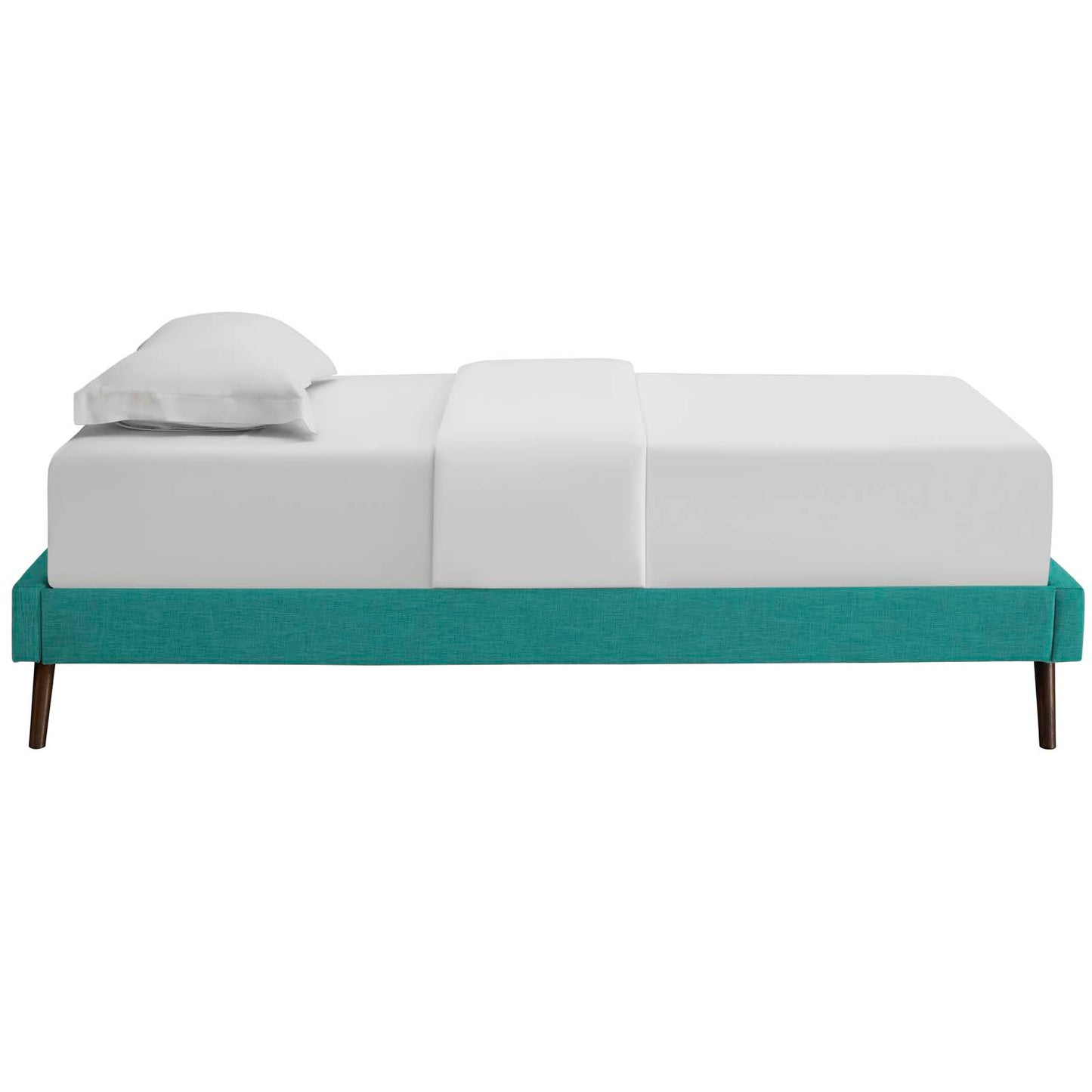 Loryn Twin Fabric Bed Frame with Round Splayed Legs