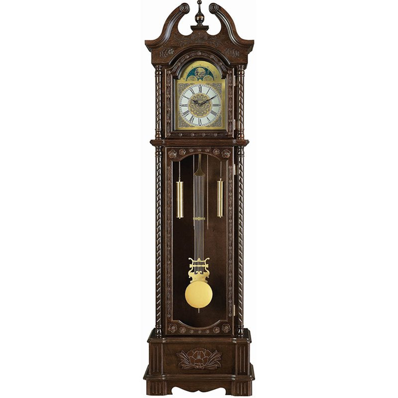 Grandfather Clock with Chime Golden Brown