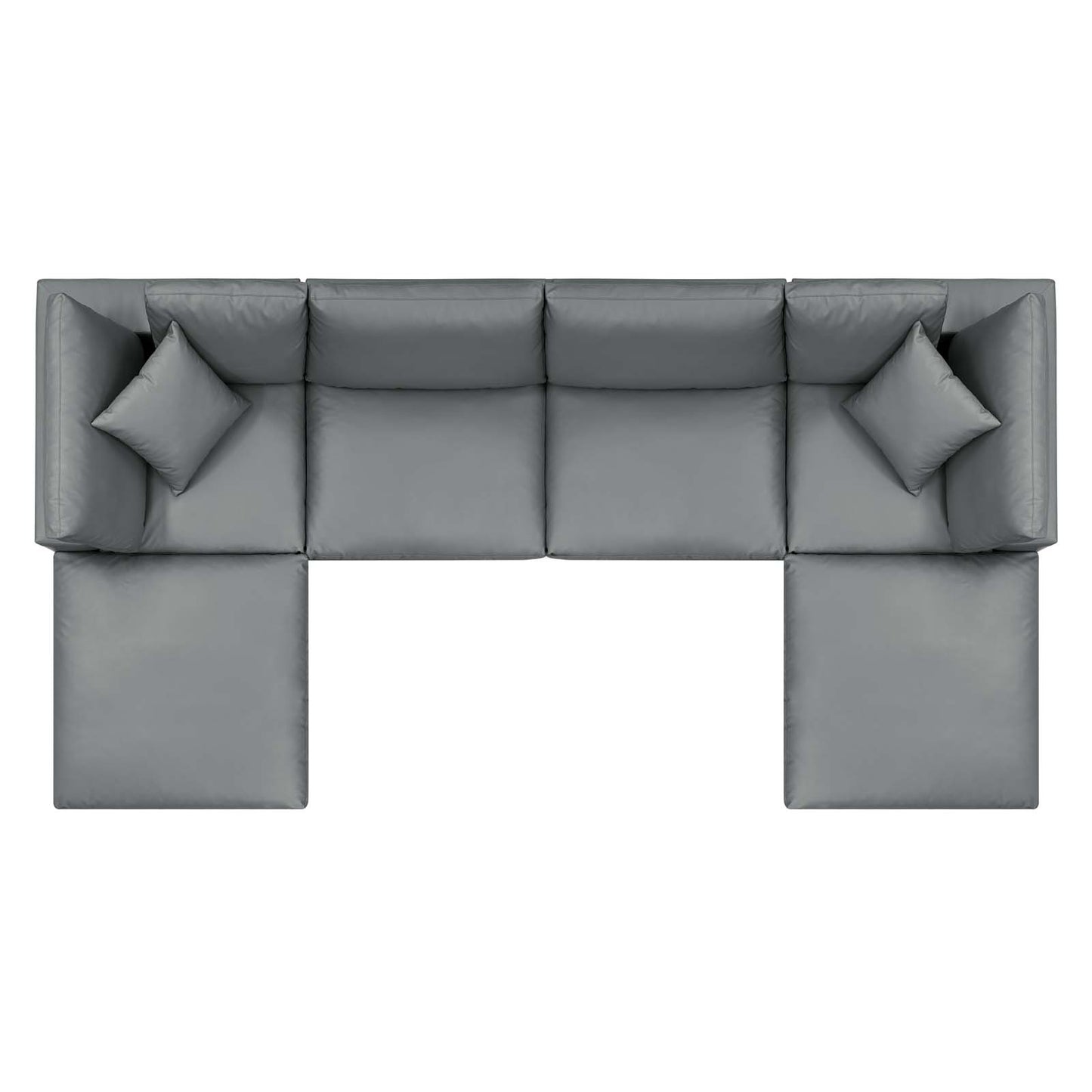 Commix Down Filled Overstuffed Vegan Leather 6-Piece Sectional Sofa
