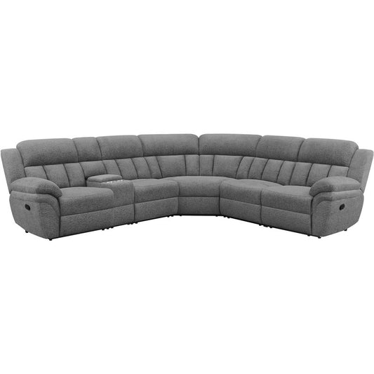 Bahrain 6-piece Upholstered Motion Sectional Charcoal