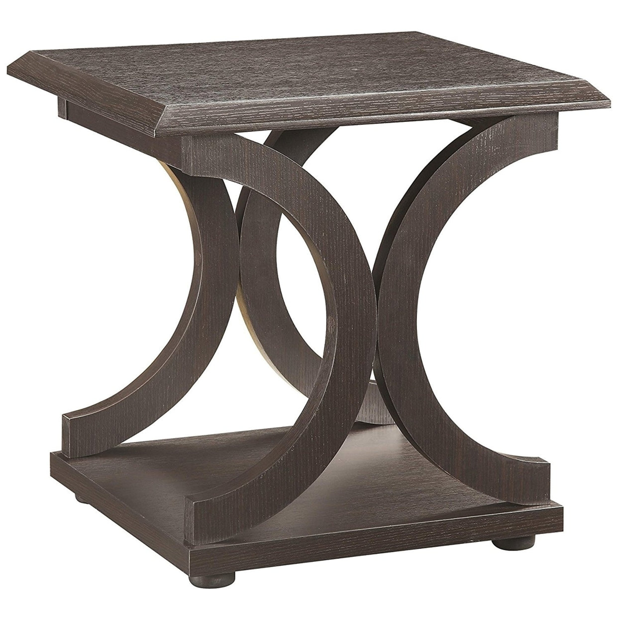 C-shaped Base End Table Cappuccino