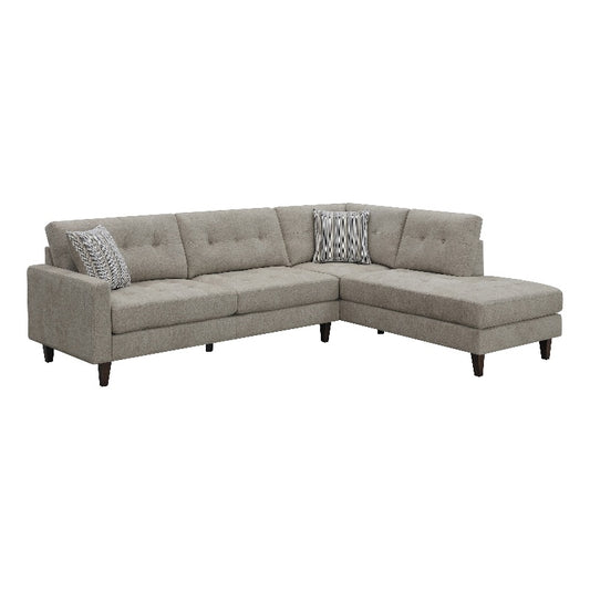 Barton Upholstered Tufted Sectional Toast and Brown