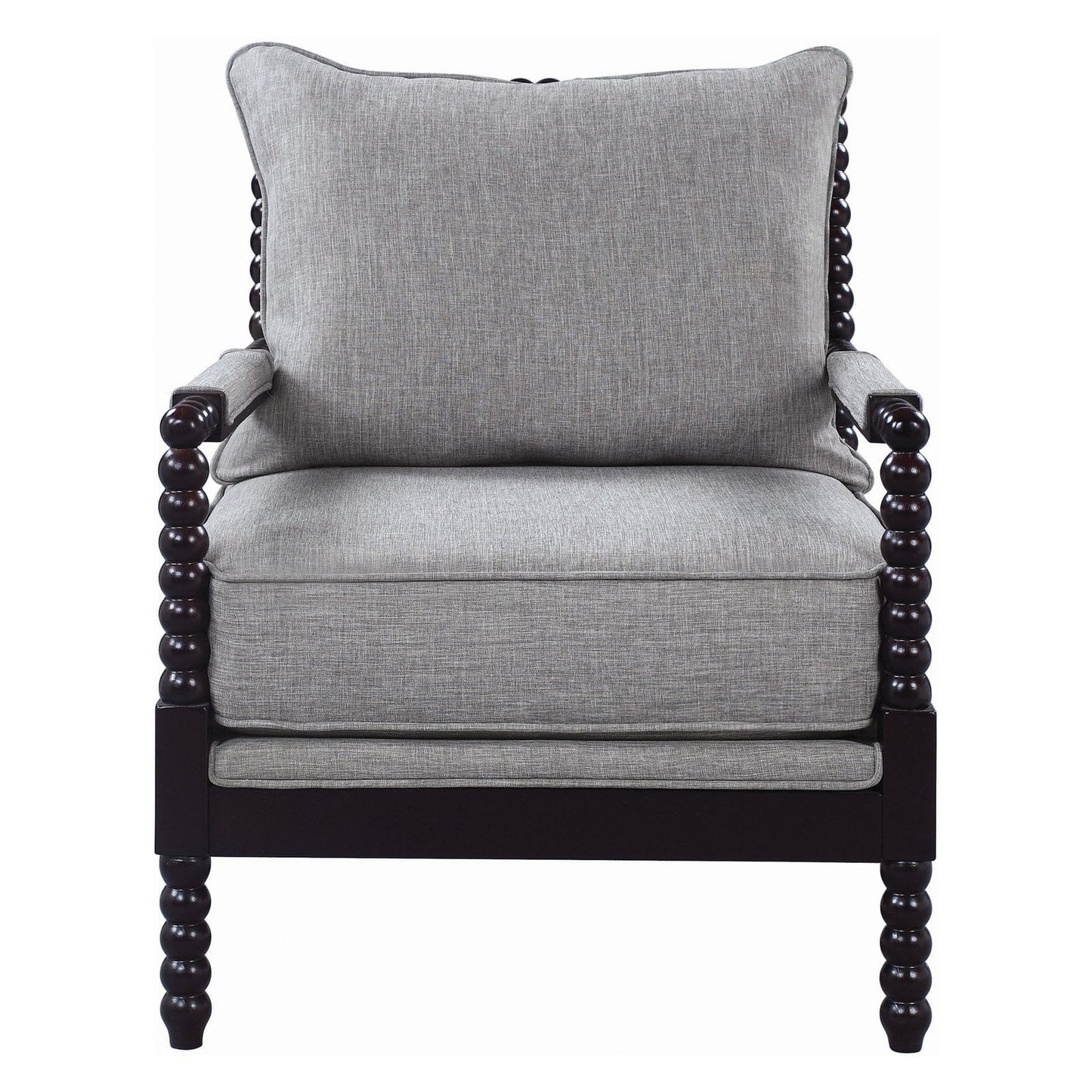 Cushion Back Accent Chair Grey and Black