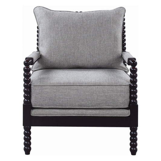 Cushion Back Accent Chair Grey and Black