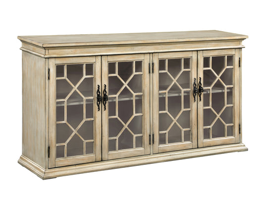 Glass Door Accent Cabinet Light Honey