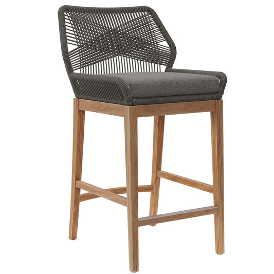 Wellspring Outdoor Patio Outdoor Patio Teak Wood Bar Stool