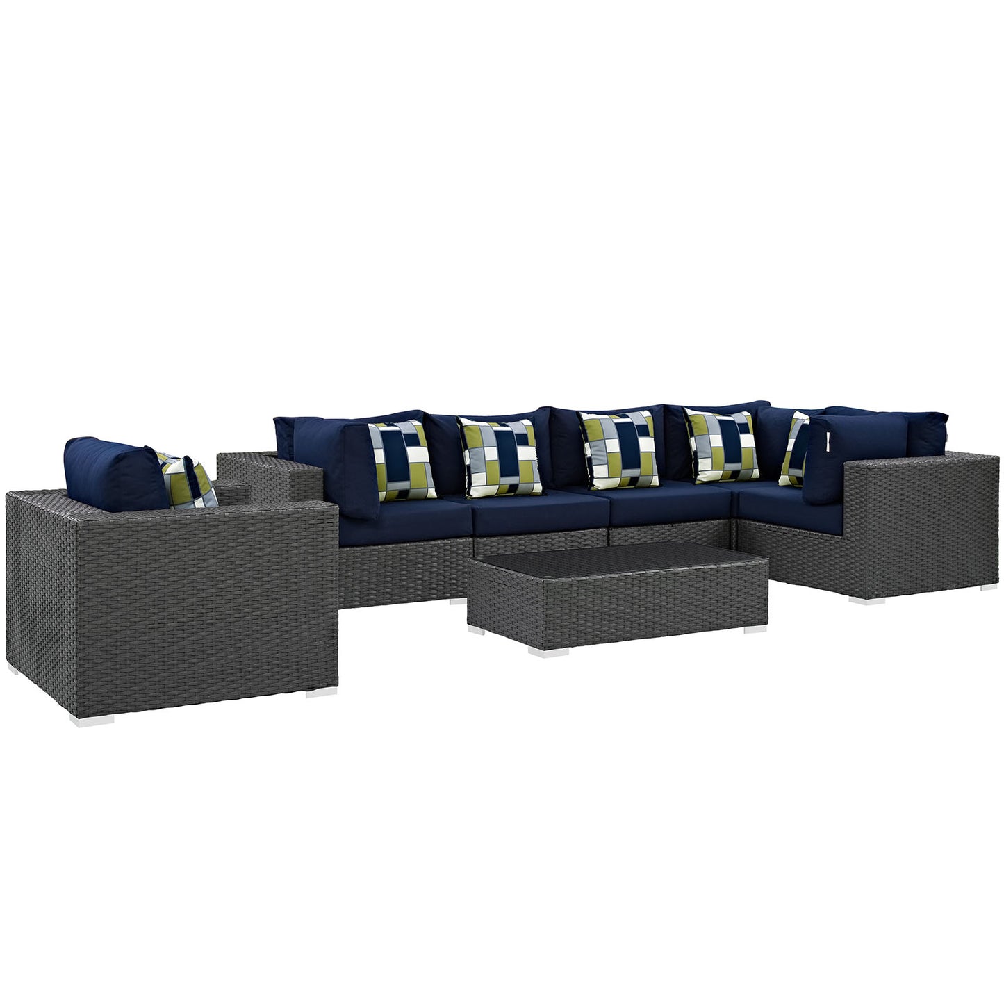 Sojourn 7 Piece Outdoor Patio Sunbrella® Sectional Set