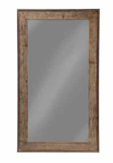 Rectangle Bold Contoured Frame Floor Mirror Brown