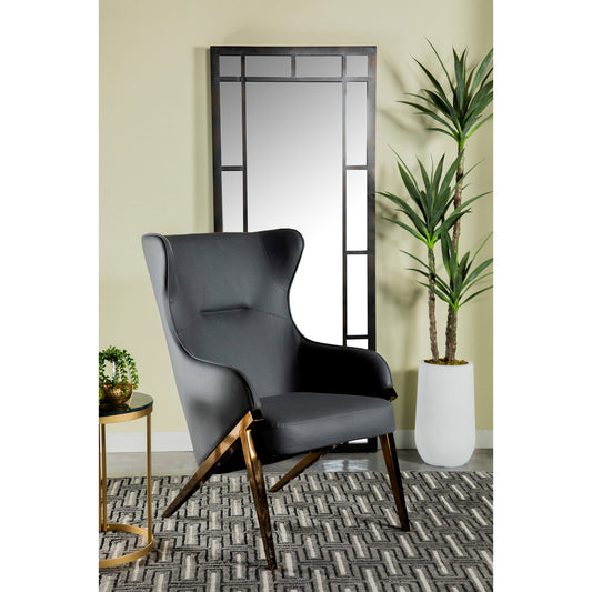 Upholstered Accent Chair Slate and Bronze