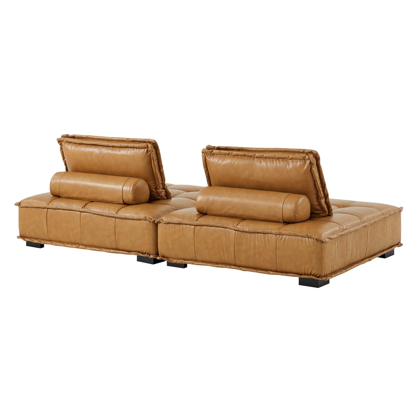 Saunter Tufted Vegan Leather Vegan Leather 2-Piece Loveseat