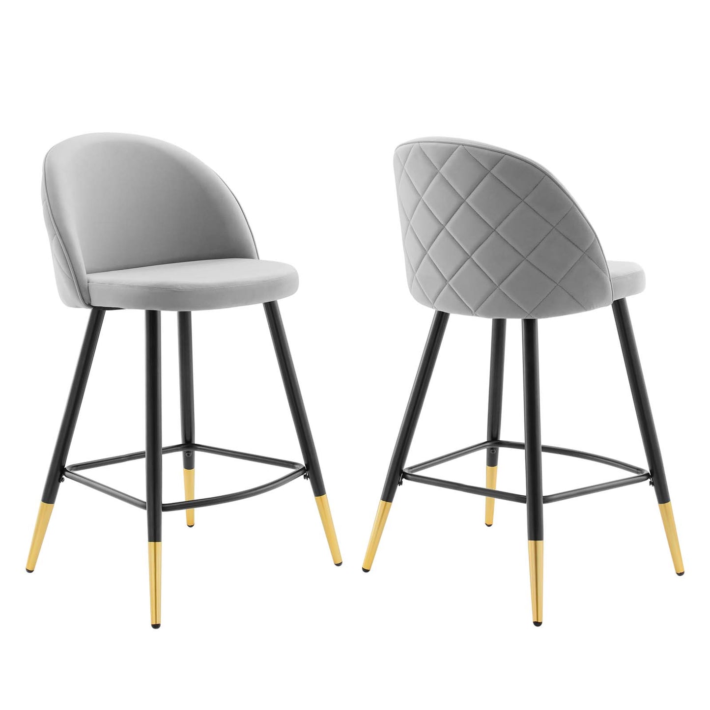 Cordial Performance Velvet Counter Stools - Set of 2