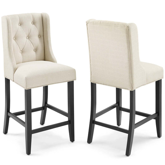 Baronet Counter Bar Stool Upholstered Fabric Set of 2