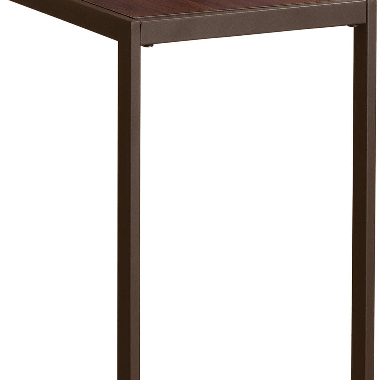 Rectangular Accent Table with Bottom Shelf Brown