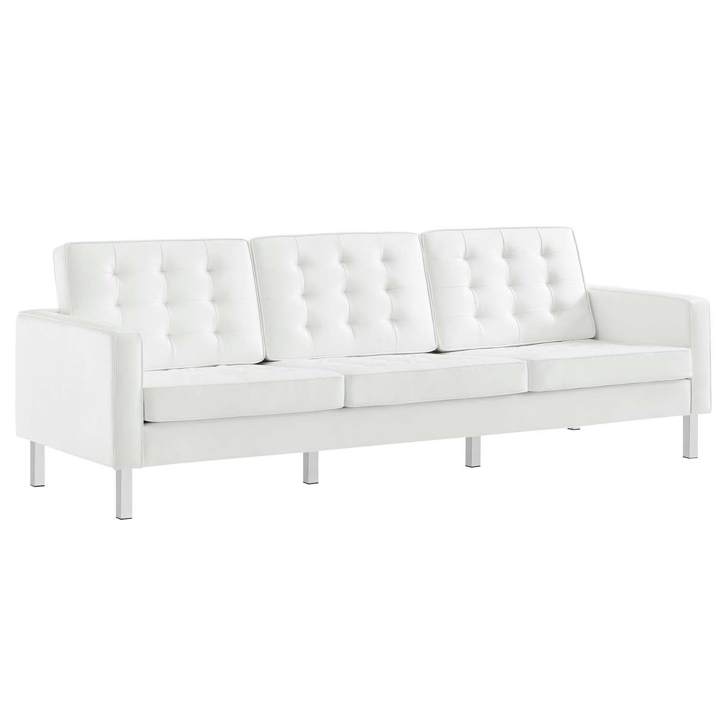 Loft Tufted Vegan Leather Vegan Leather Sofa
